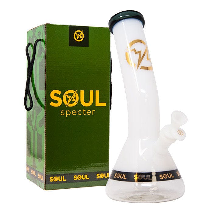 Product for sale: White Specter Series 12 Inches Bent Neck Beaker Bong By Soul Glass (TSGB-12WHI)-Default Title