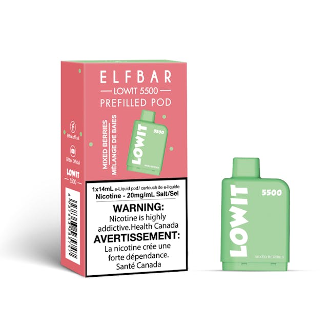 Product for sale: Elf Bar Lowit 5500 Puff Prefilled Pod - 10ct - Excise Version-undefined