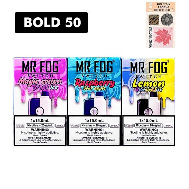 Product for sale: MR FOG SWITCH DISPOSABLE VAPE 5500 PUFFS BOX OF 10 (BOLD 50)- Excise Version-undefined