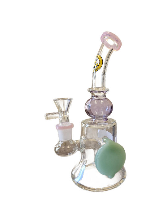 JD136 - 8" Medallion Fixed Down Stem Bong by BEE GLASS-undefined | For sale Jubilee Distributors