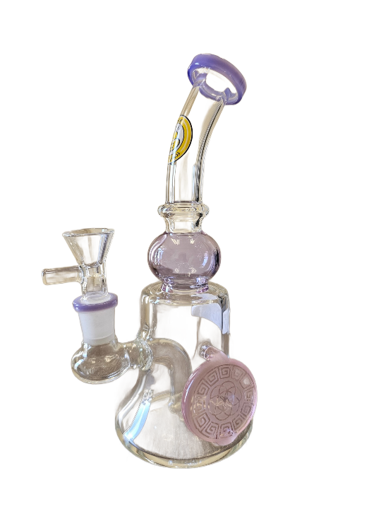 JD136 - 8" Medallion Fixed Down Stem Bong by BEE GLASS-undefined | For sale Jubilee Distributors
