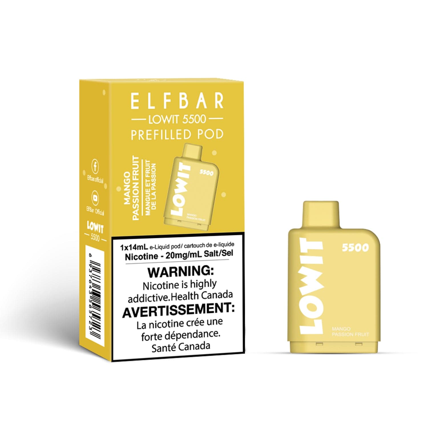 Product for sale: Elf Bar Lowit 5500 Puff Prefilled Pod - 10ct - Excise Version-undefined