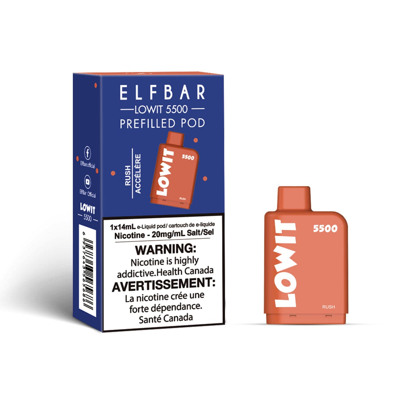 Product for sale: Elf Bar Lowit 5500 Puff Prefilled Pod - 10ct - Excise Version-undefined