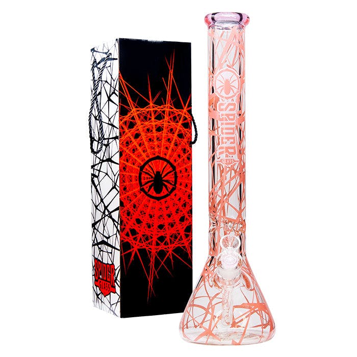 Product for sale: Spider Glass Web Design Pink Bong 18 Inches (SGW-18PIN)