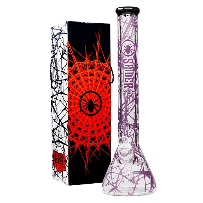 Product for sale: Spider Glass Web Design Purple Bong 18 Inches (SGW-18 PUR)-Default Title