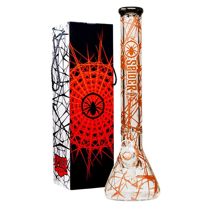 Product for sale: Spider Glass Web Design Amber Bong 18 Inches (SGW-18AMB)-Default Title