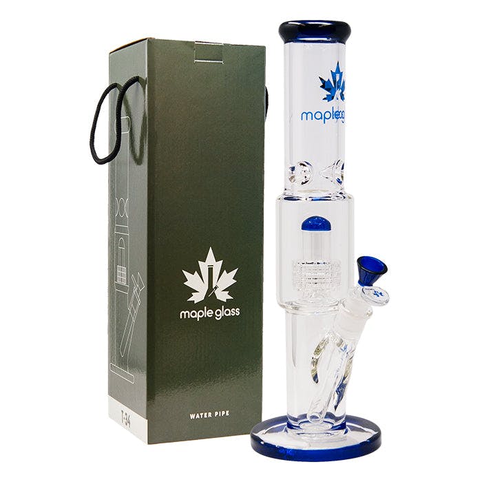 Product for sale: T-34BLU - Blue Maple Glass Tire Perc Bong 14 Inches-Default Title