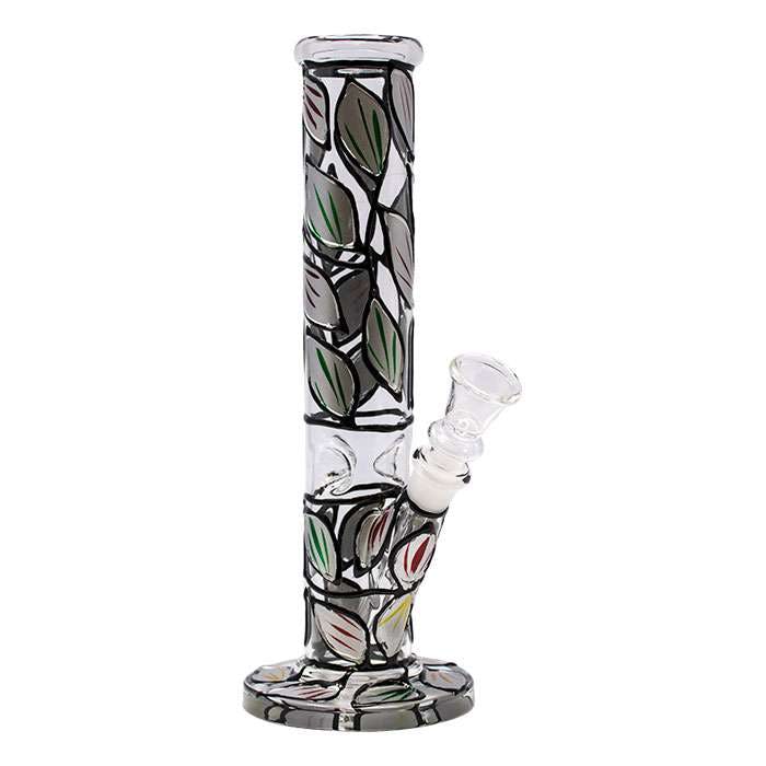 JDL-1 Hand Painted Pink Leaves 10 Inches Glass Bong-undefined | For sale Jubilee Distributors