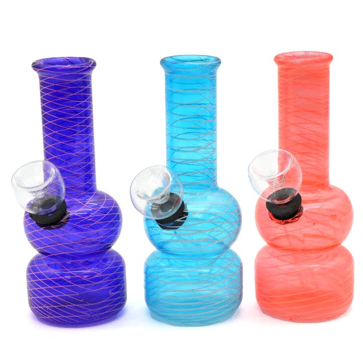 Product for sale: GP1412-5” Striped Mini Water Pipe Pedestal Thick Base-Default Title