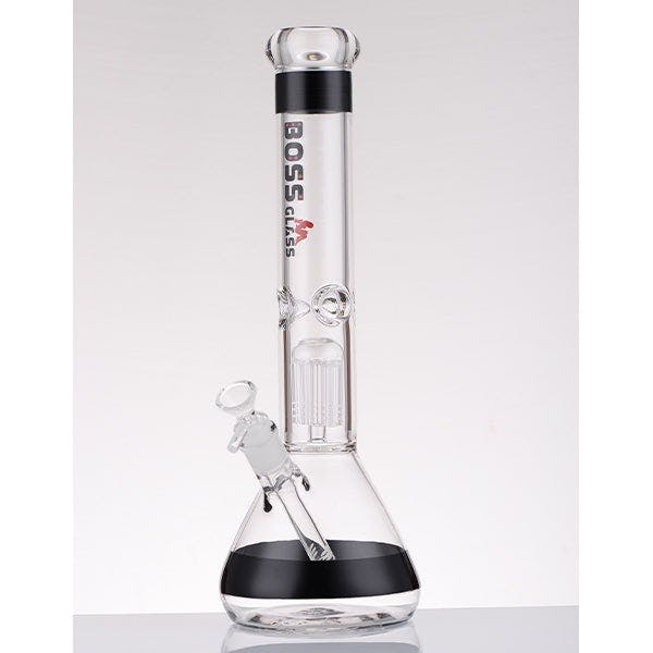 Product for sale: JD089 16″ 7MM Boss Glass Bong – Black-Default Title