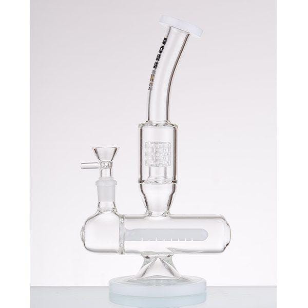Product for sale: JD904 White – 4MM 10″ Boss Glass Bong with Inline Percolator and Tyre Percolator-Default Title