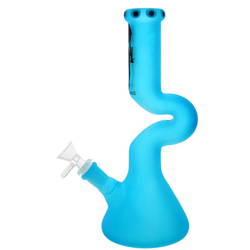 Product for sale: 4MM 10″ Colored Volcano Zong with a Clear Slide and Herb Bowl-ASSORTED-Default Title